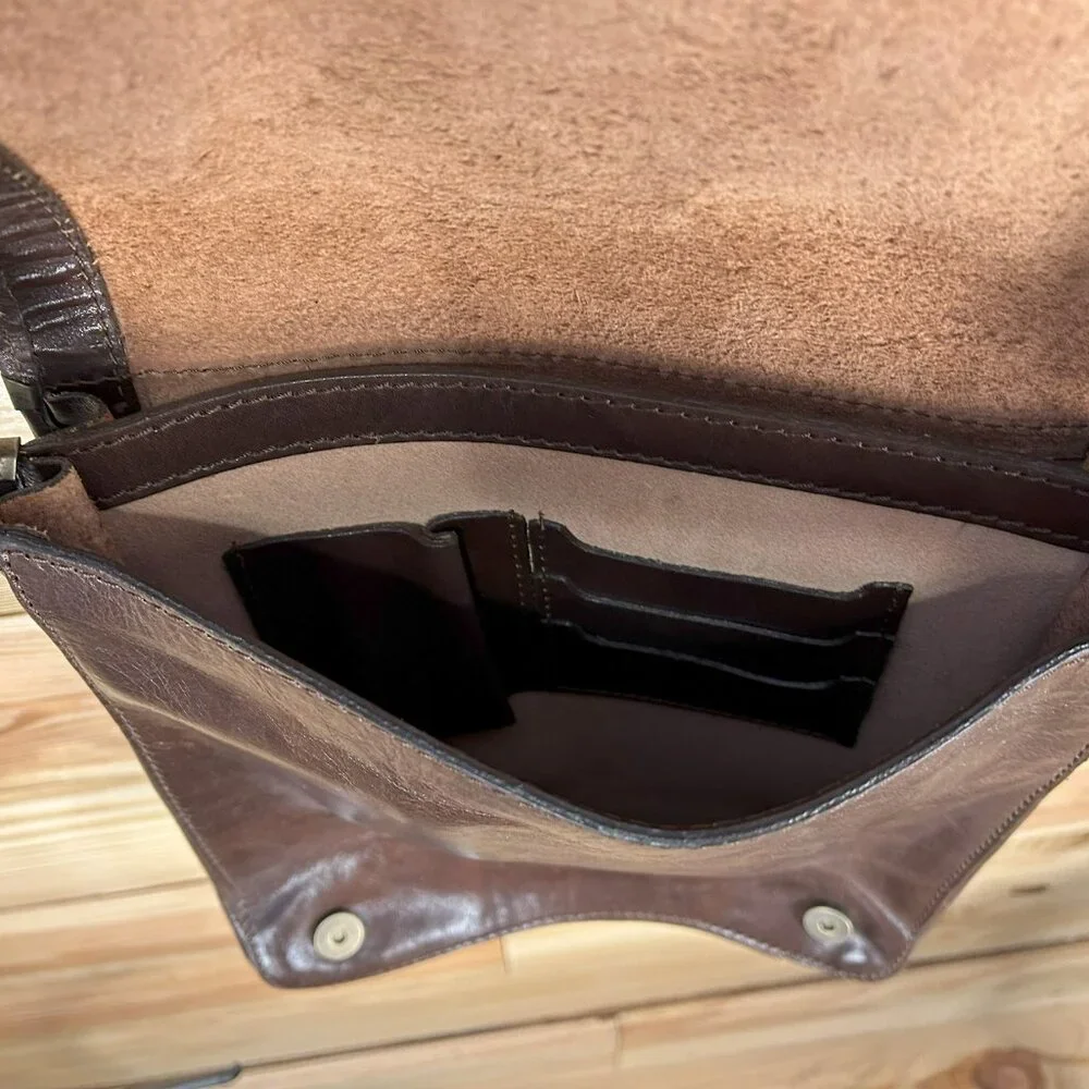 Vera Pelle brown leather crossbody